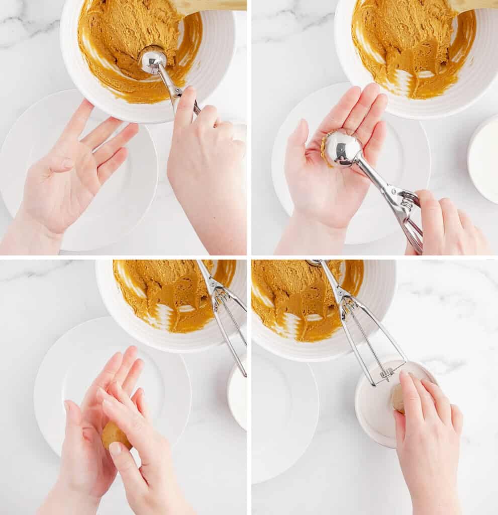 Forming Cookie Balls and Rolling in Sugar