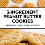 3 Ingredient Peanut Butter Cookies Pin 1