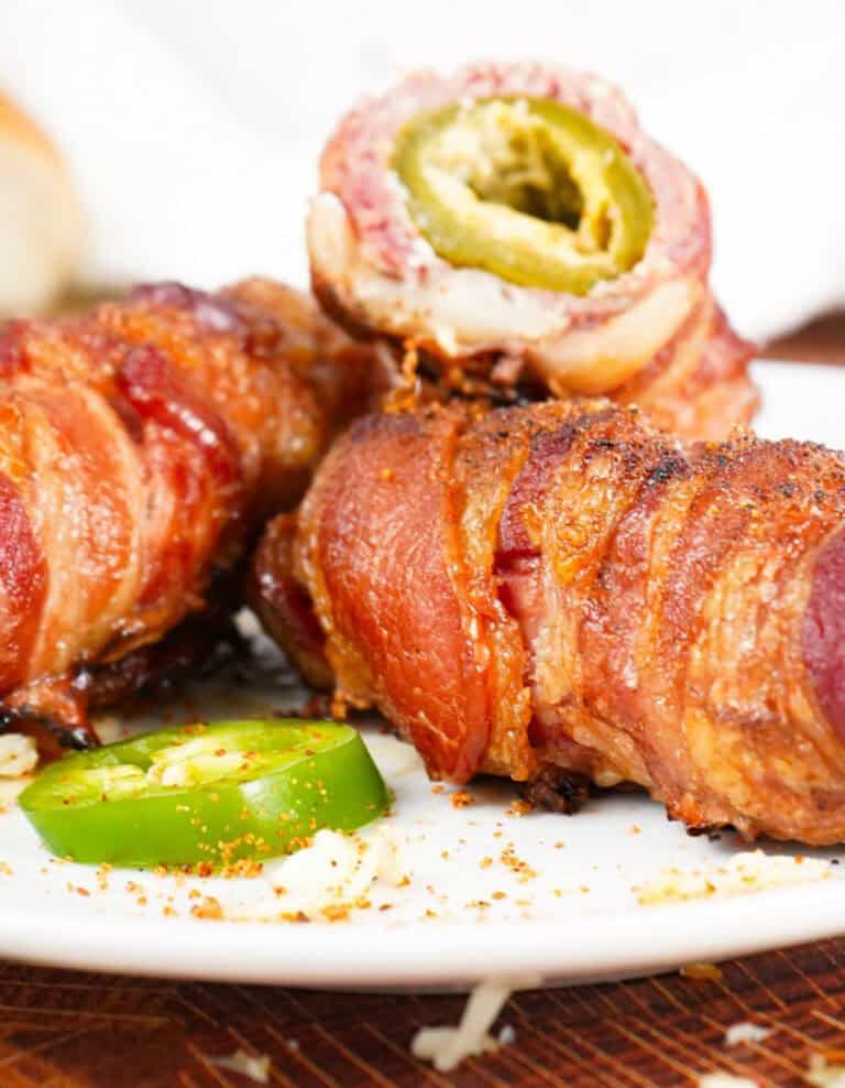 Smoked Armadillo Eggs  on White Plate