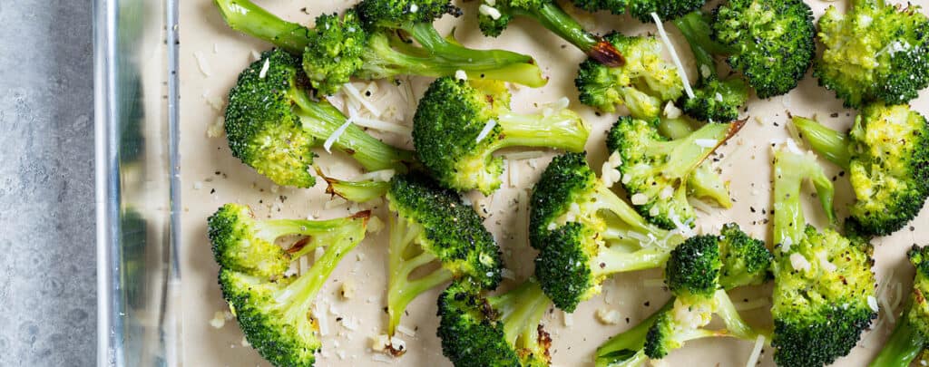 Roasted Broccoli in a Baking Dish - Side Dish for Meatloaf