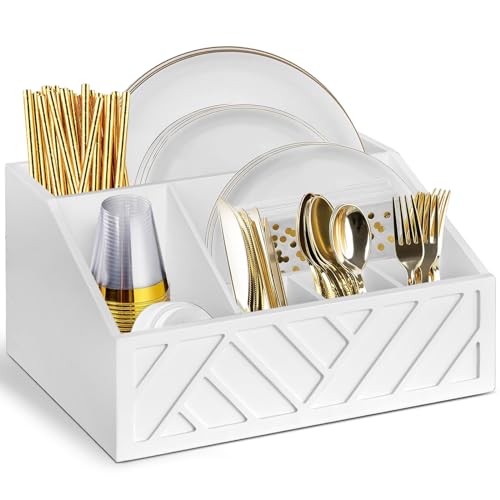 Image of Plate, Cups, Napkins, Utensils, Straws Caddy