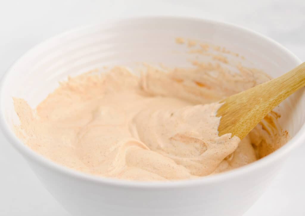 Seasoned Sour Cream Mixture in Bowl