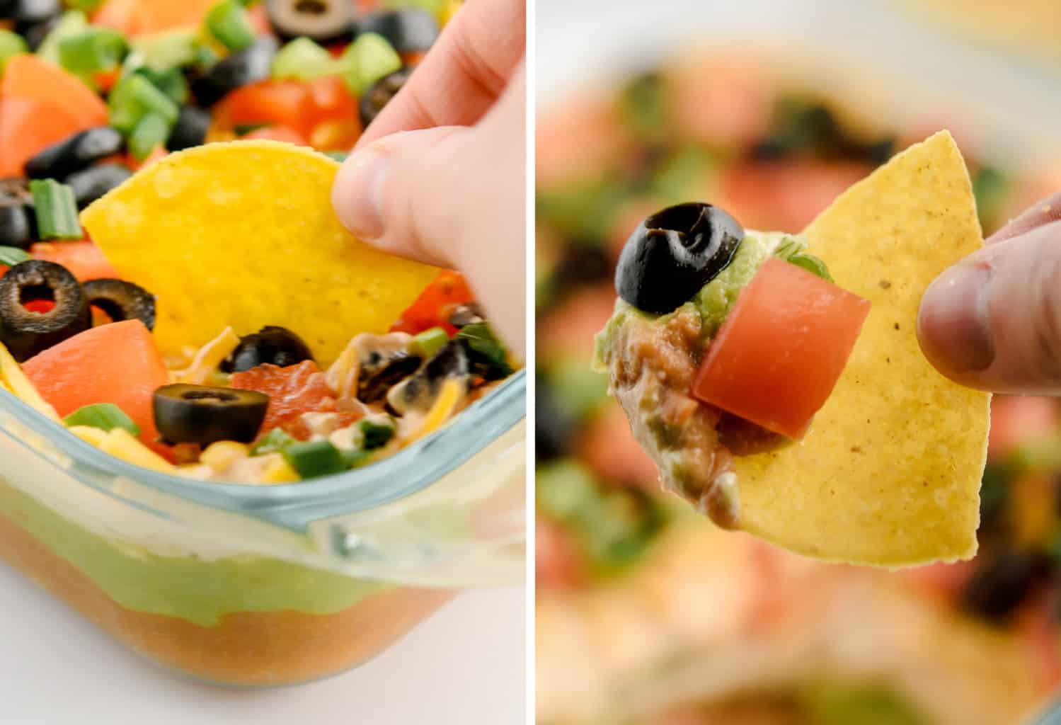 Dipping Chip in Taco Dip