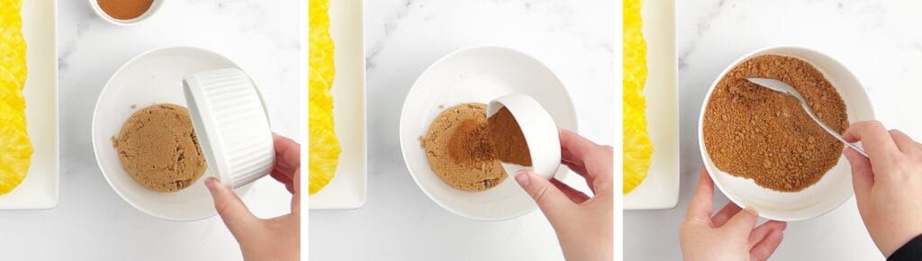 Brown Sugar and Cinnamon Mixed in a White Bowl