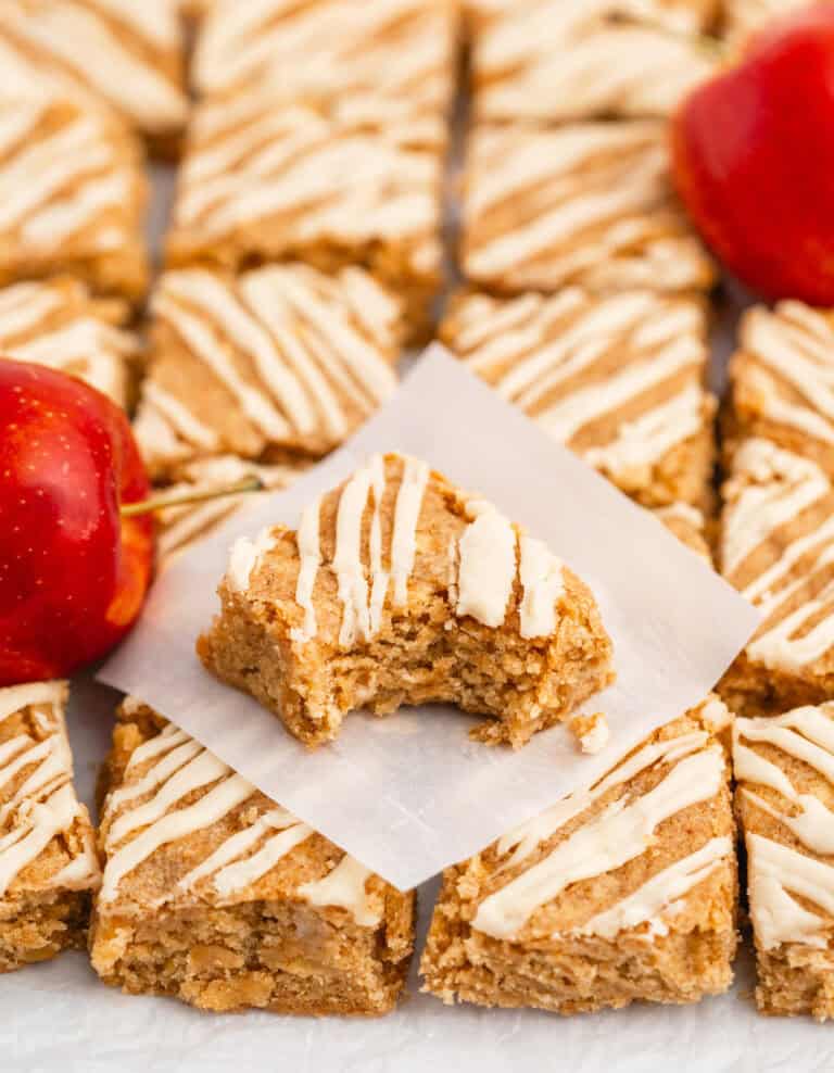 Apple Blondies with Maple Glaze with Fresh Apples