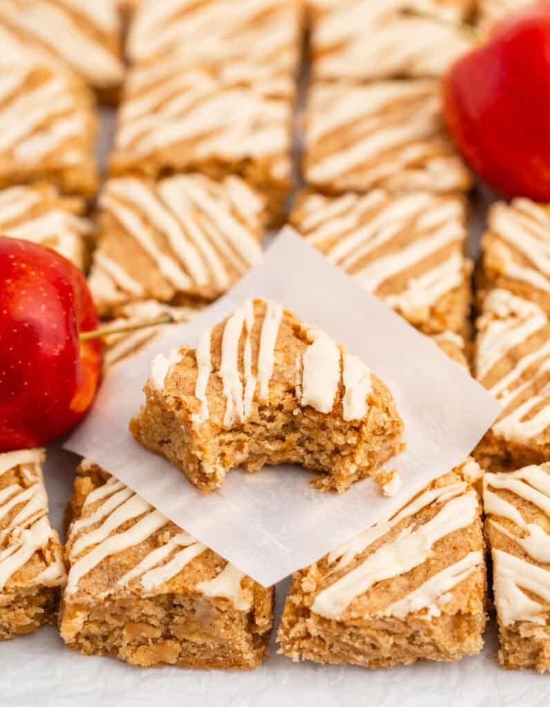 Apple Blondies with Maple Glaze with Fresh Apples