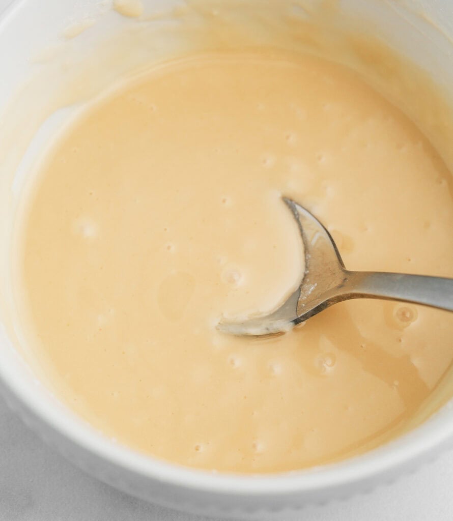 Maple Glaze in White Bowl with Spoon