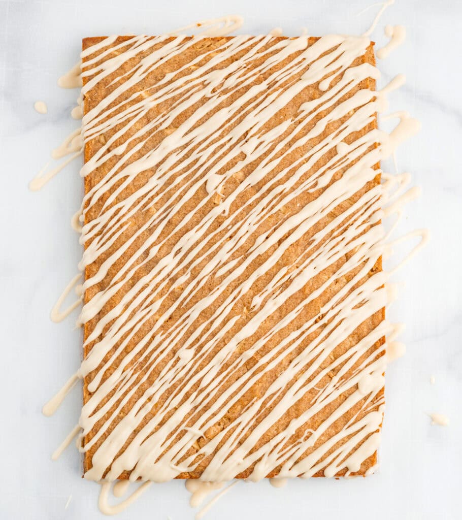 Glazed Apple Blondies Before Cutting