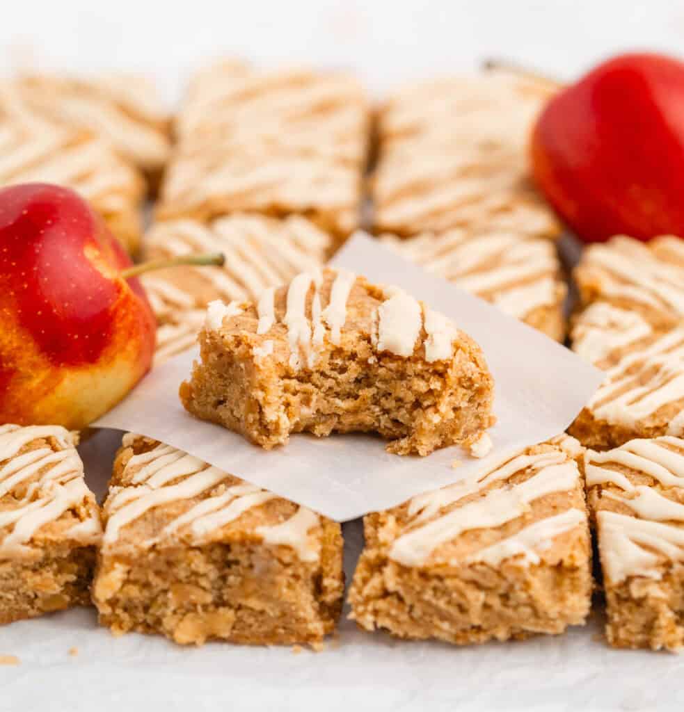 Apple Blondies with Maple Glaze with Fresh Apples