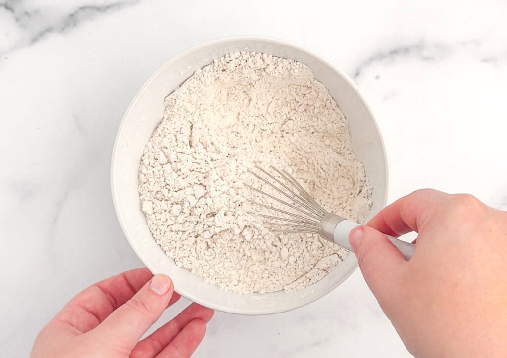 Mixing Dry Ingredients for Apple Blondies