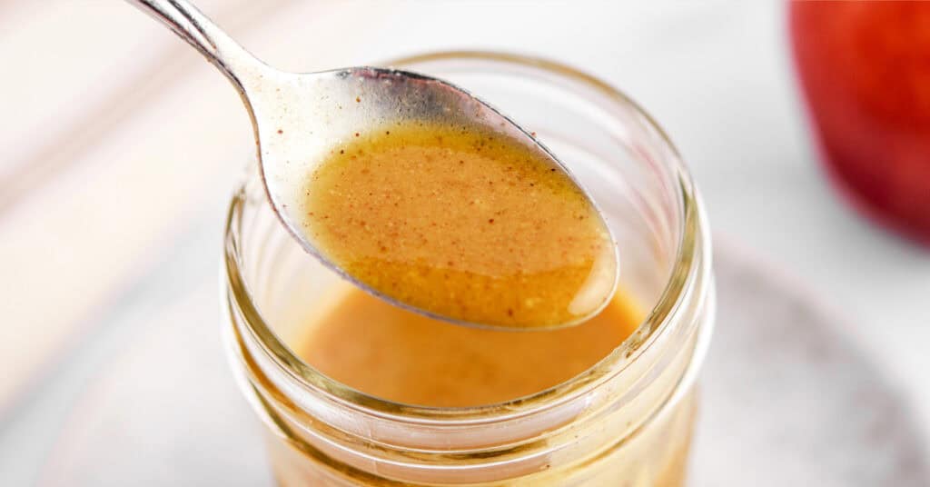 Apple Cider Vinaigrette in Jar with Spoon
