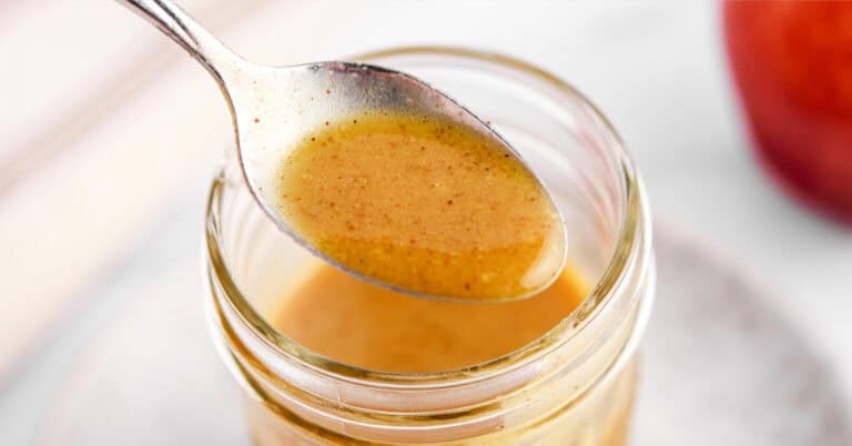 Apple Cider Vinaigrette in Jar with Spoon