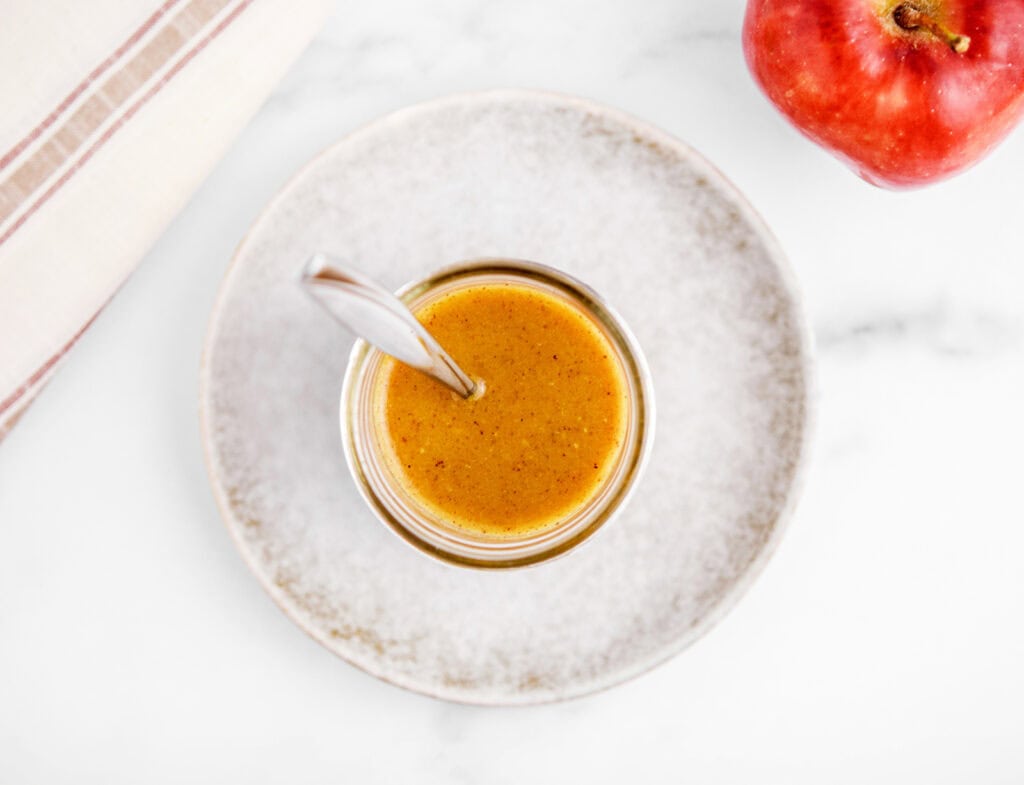 Apple Cider Vinaigrette in a Jar Top View
