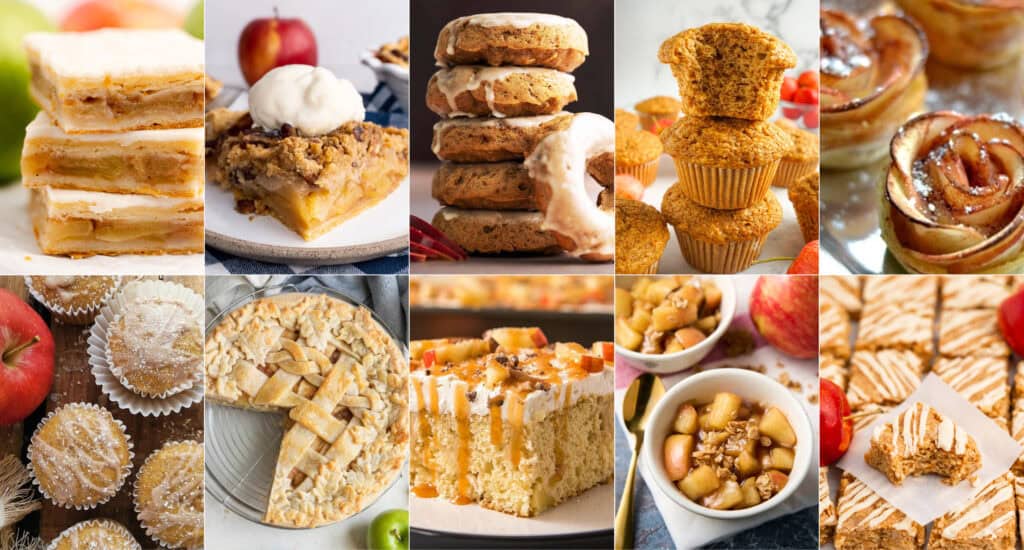 Collage of 10 Delicious Apple Desserts