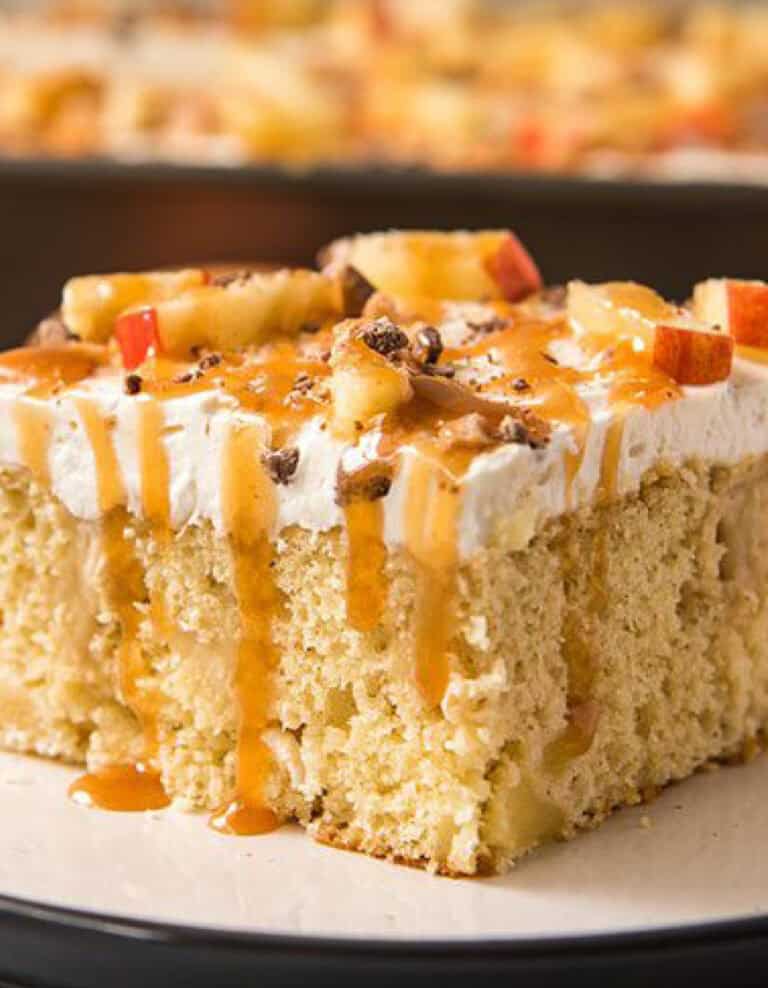 Caramel Apple Poke Cake