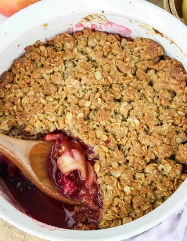 Apple Blackberry Crumble by Mama's on a Budget