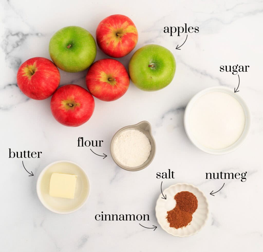 Ingredients for the Apple Pie Bar Filling