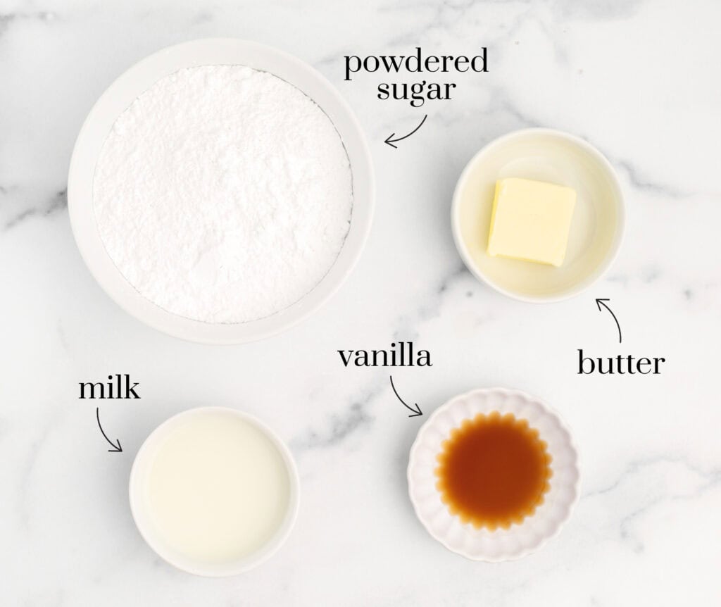 Ingredients for Apple Pie Bar Frosting