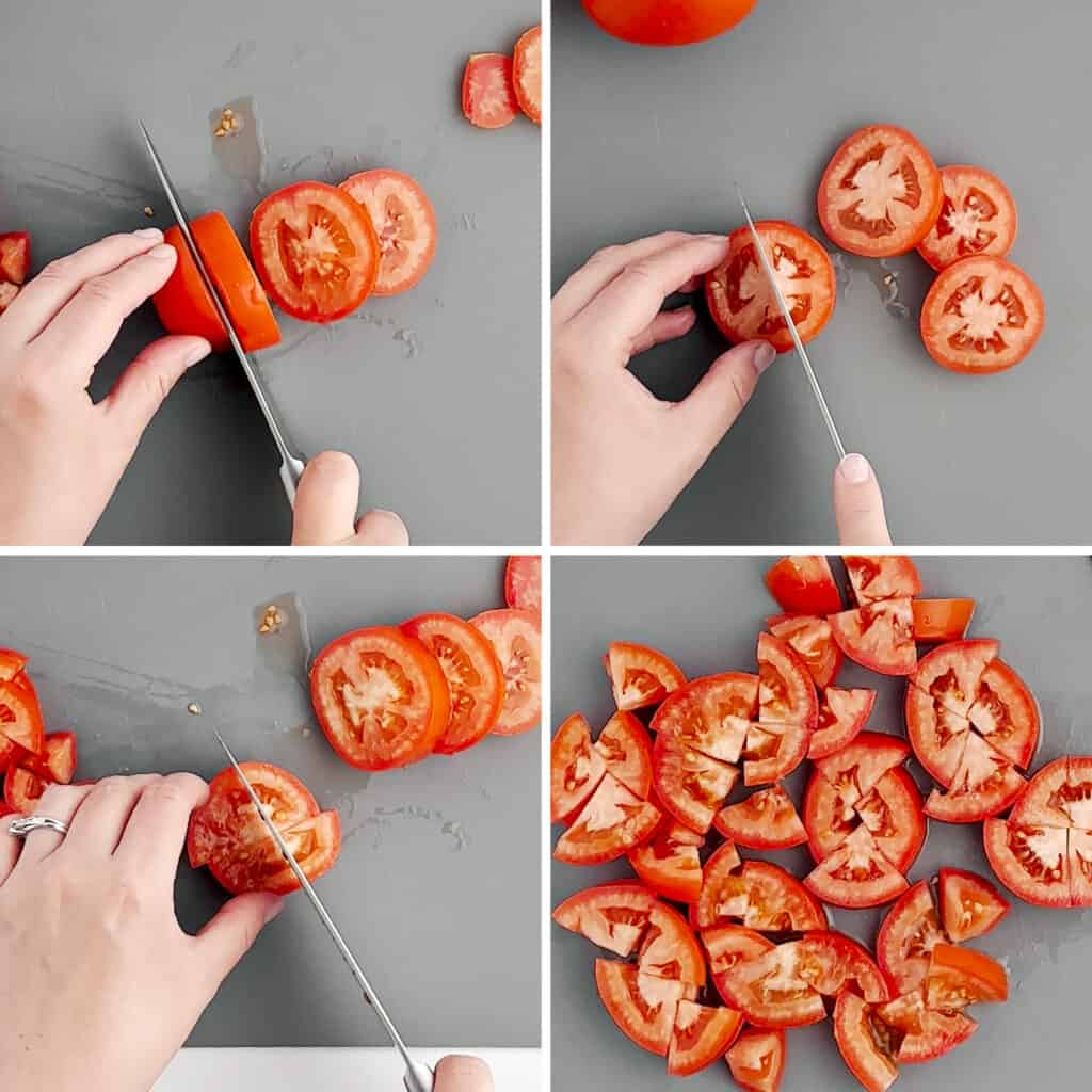 Chop Roma Tomatoes