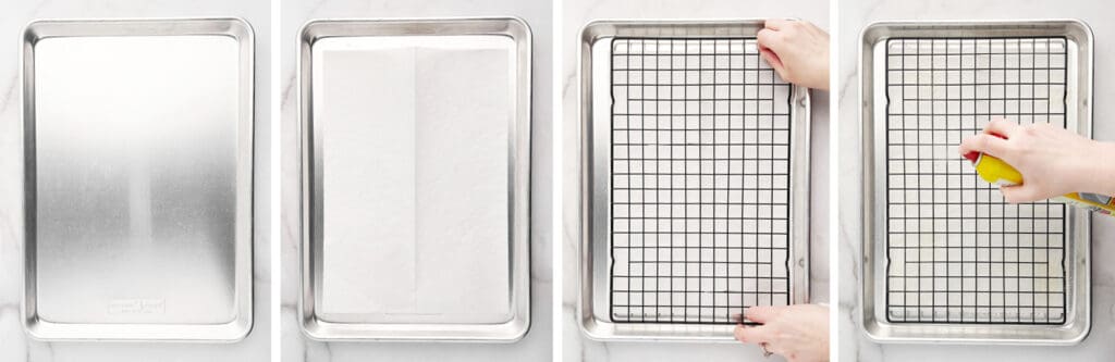 Prepare Baking Sheet with Parchment and Baking Rack