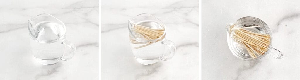 Soaking Toothpicks in Water