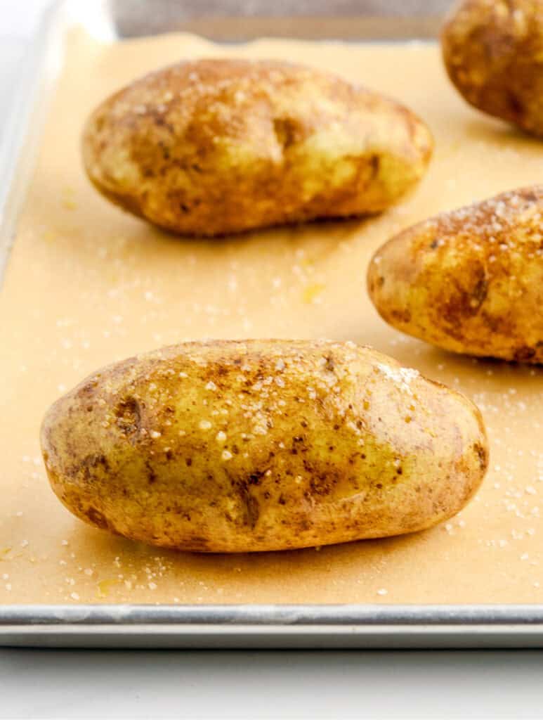 Baked Potato on Baking Sheet Finished