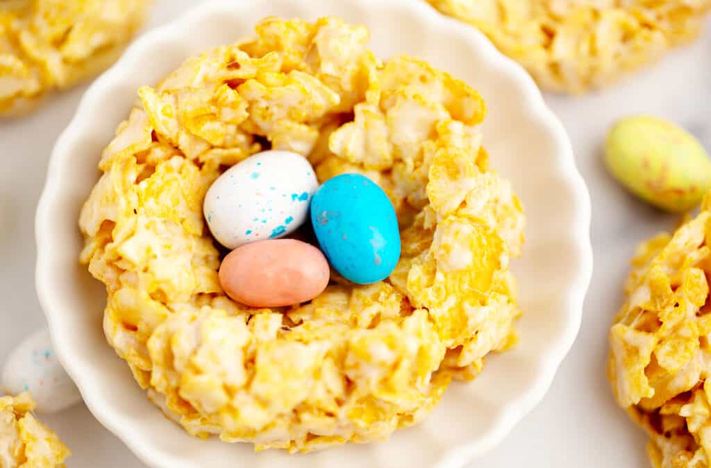 Easter Treat on Plate with More Treats Surrounding