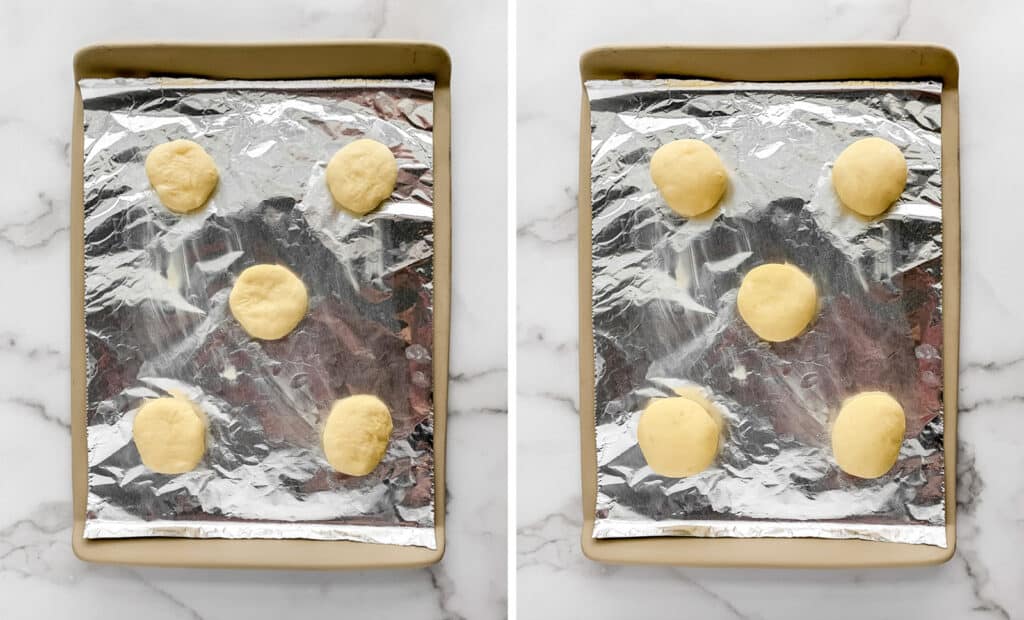 Buns Formed on Pan