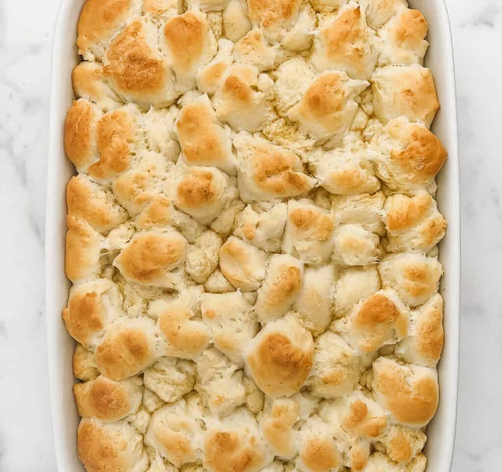 Baked Caramel Roll Pull Aparts in Pan