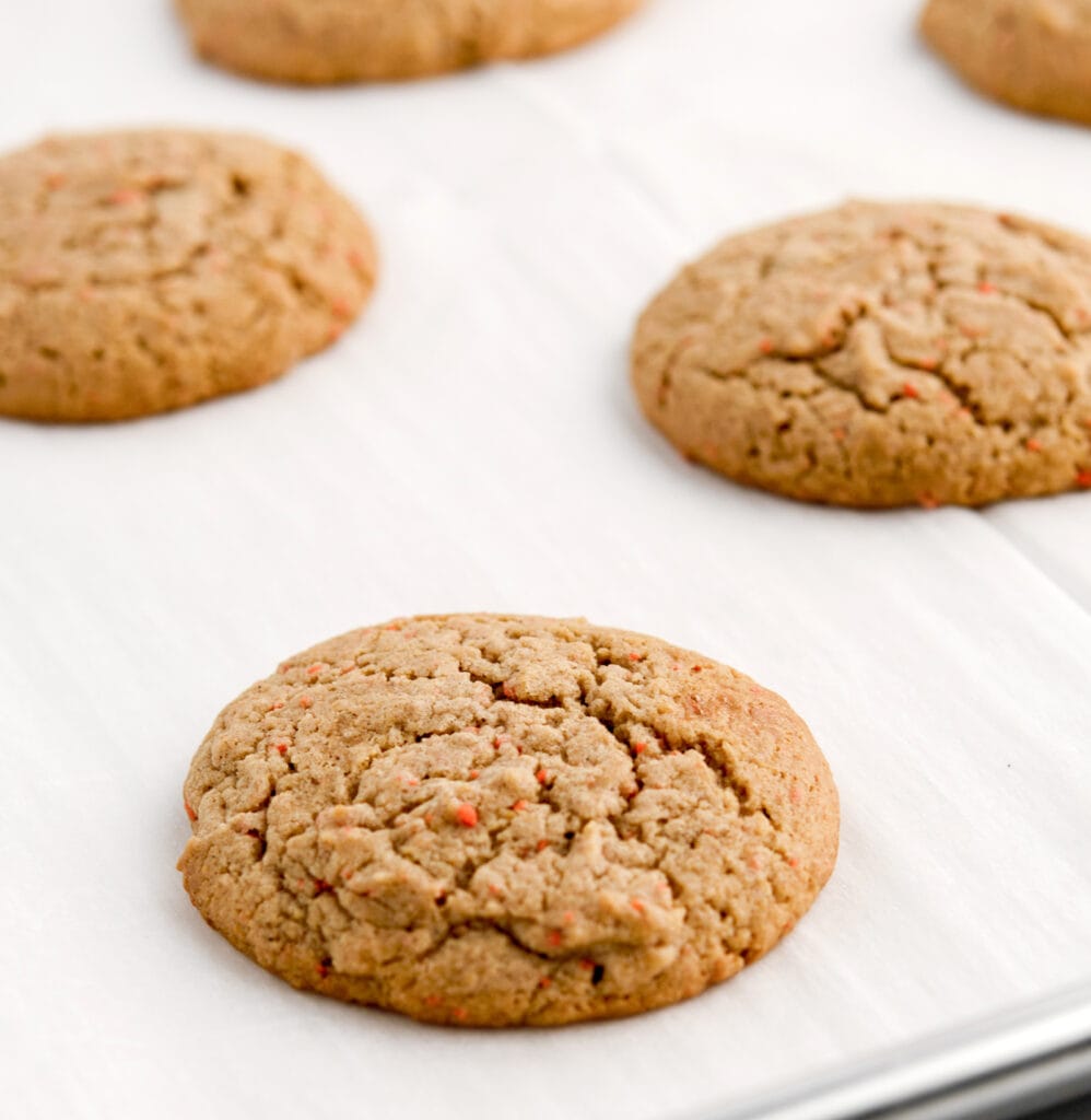 Baked Cookies on Baking Sheet with Parchment