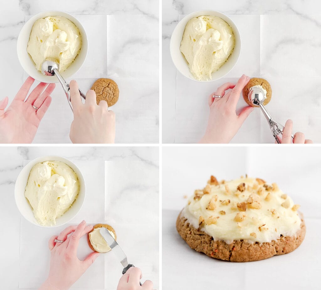 Frosting Cookies with Cream Cheese Frosting and Adding Nuts