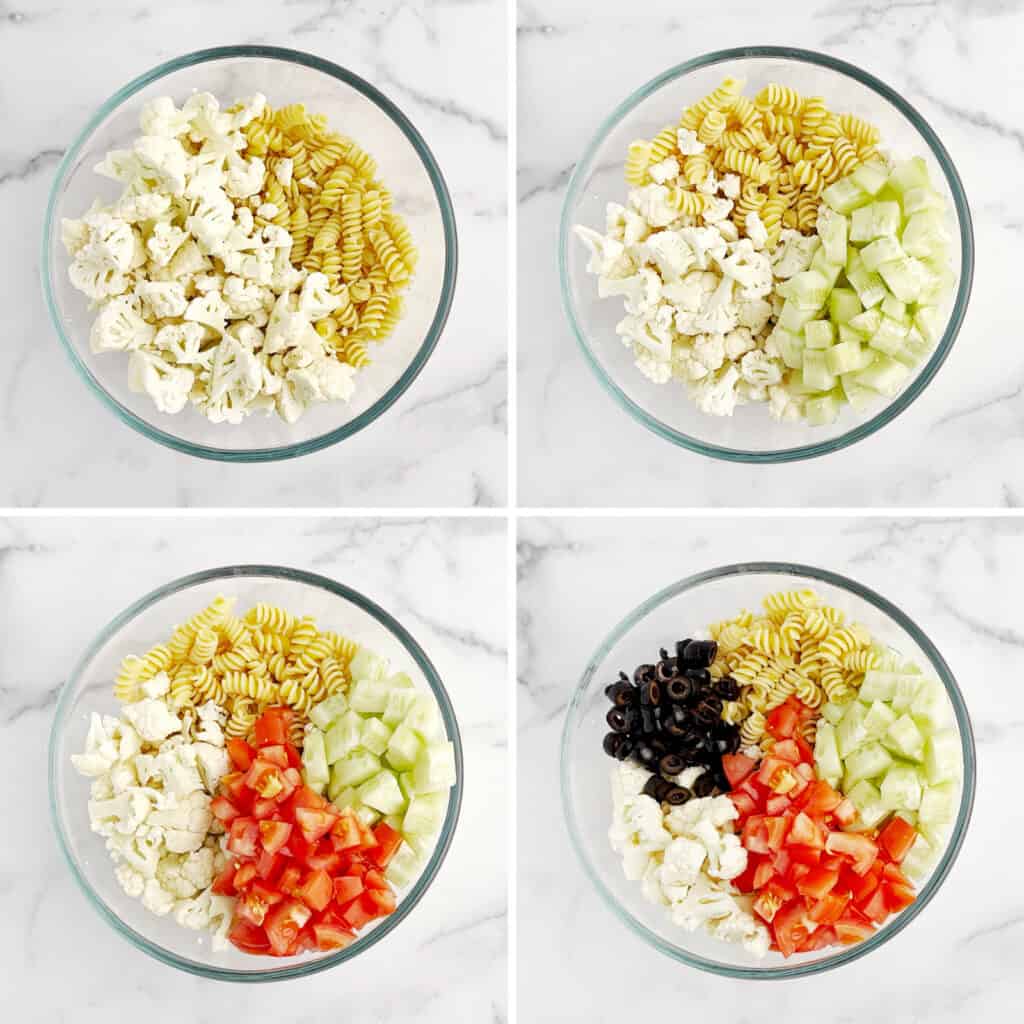 Adding Chopped Veggies to Pasta
