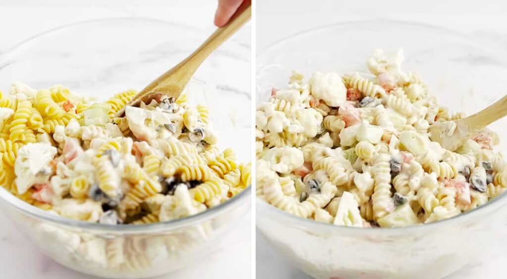 Stirring Ranch Into Pasta
