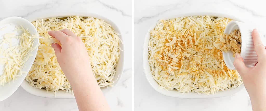 Topping Casserole with Cheese and Onions