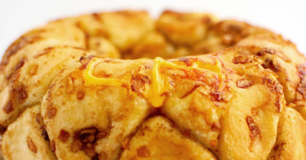 Cheesy Onion Pull Apart Bread Closeup