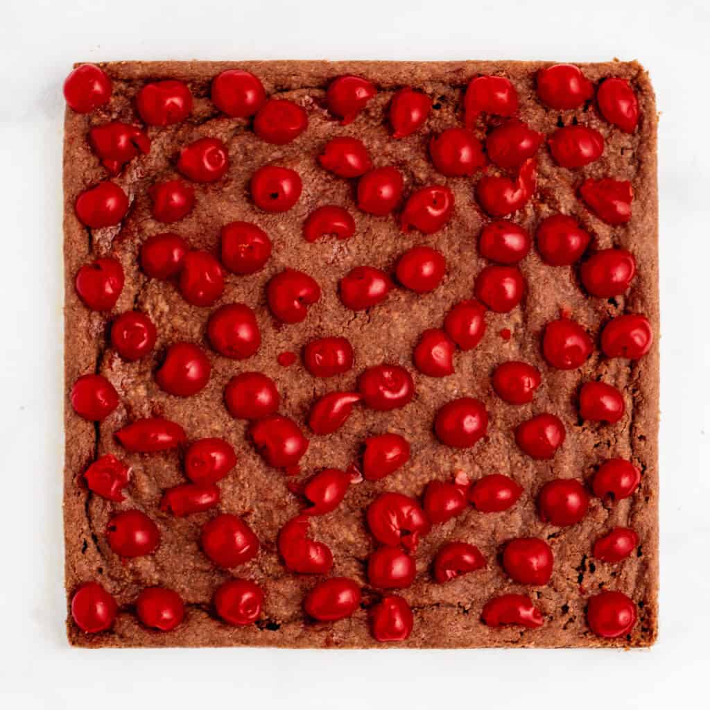 Cherries Arranged on Chocolate Crust