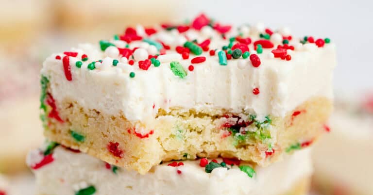 Christmas Sugar Cookie Bars Closeup