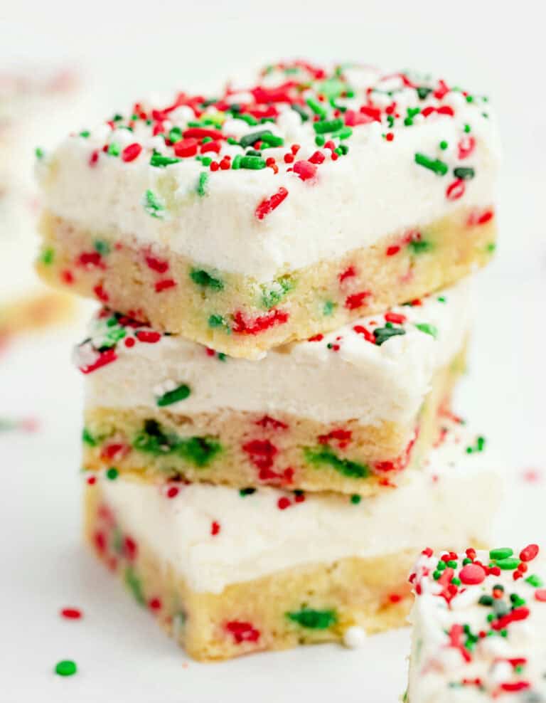 Christmas Sugar Cookie Bars Stacked