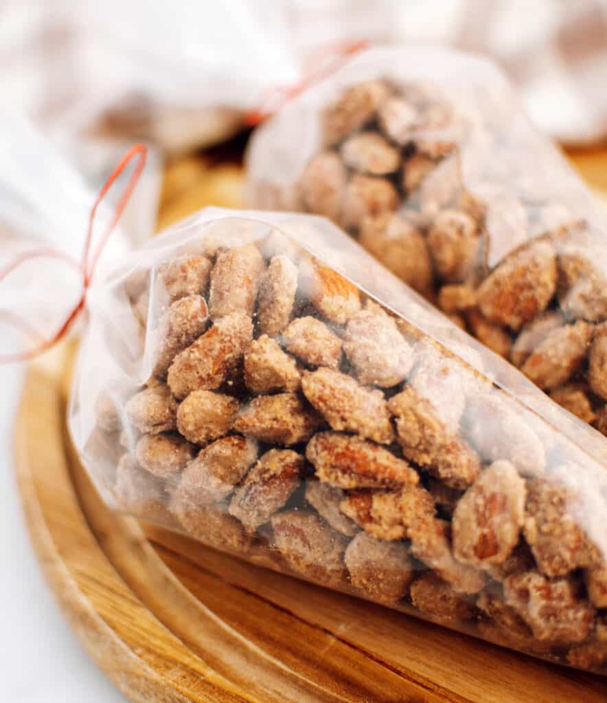 Roasted Almonds in Bags with Red Ribbons