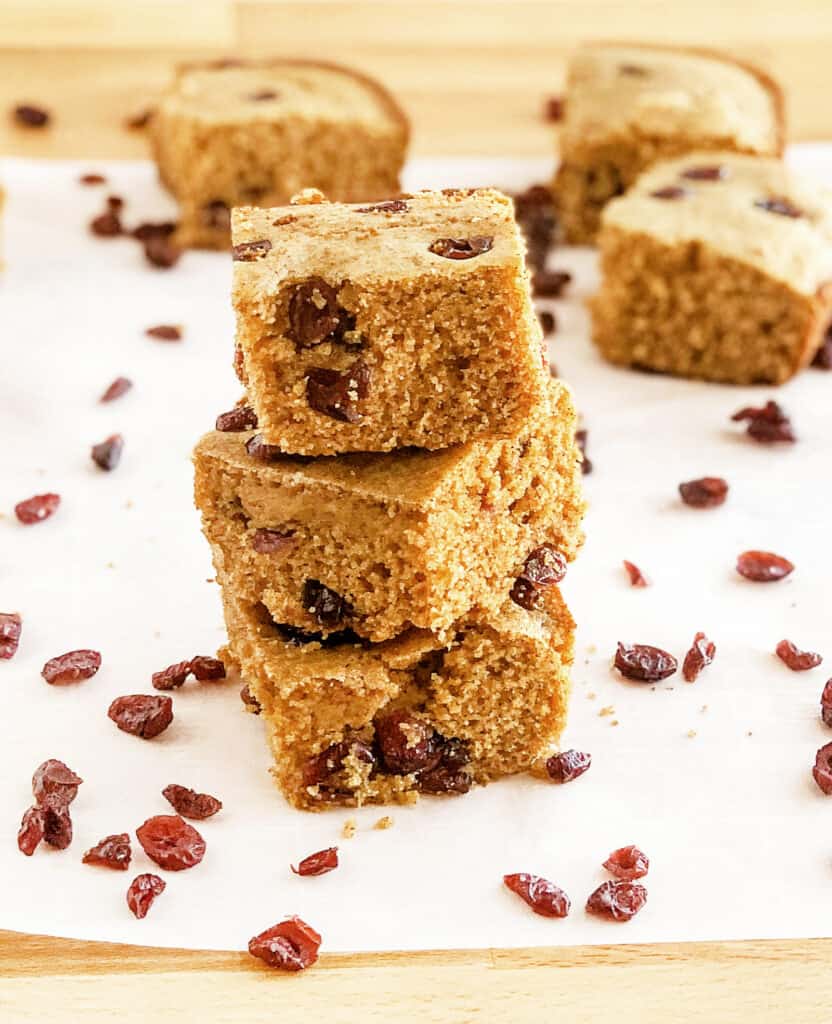Stacked Cornbread with Cinnamon and Craisins