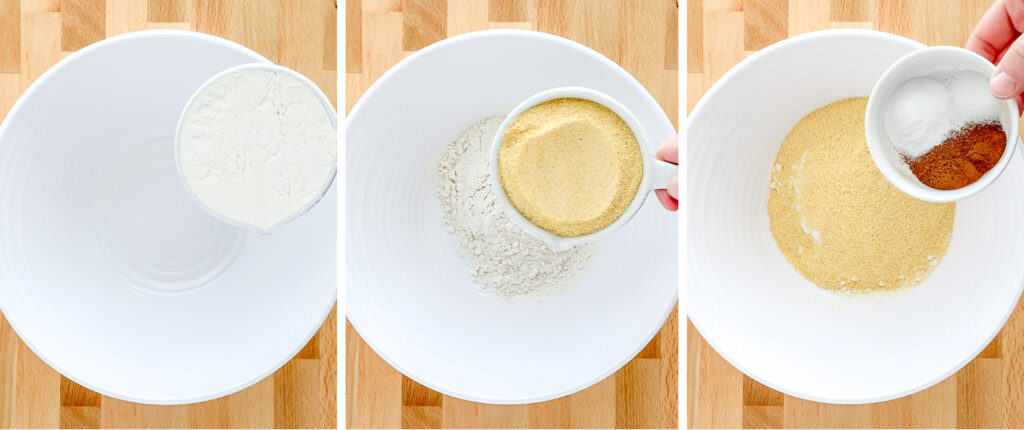 Mixing Cornbread Dry Ingredients in Bowl