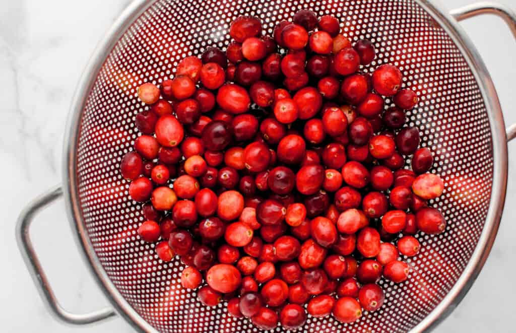 Fresh Cranberries in Colander