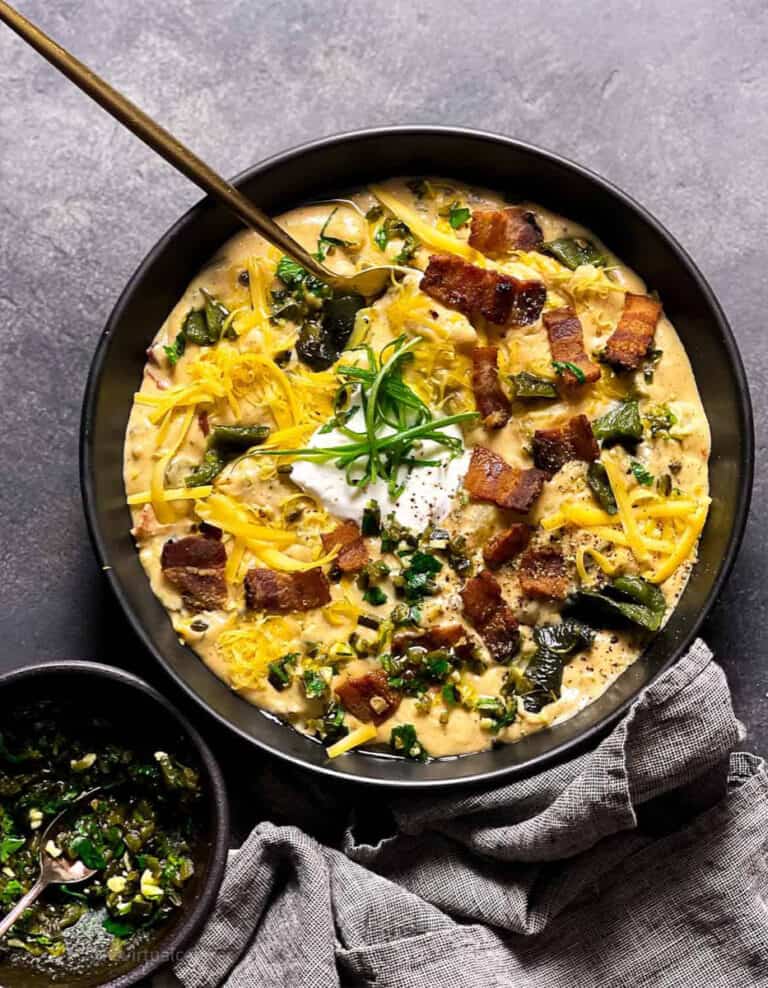 Loaded Poblano and Potato Soup