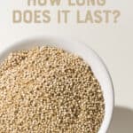 Bowl of Quinoa with Text Overlay Does Quinoa Go Bad How Long Does It Last Pin 2
