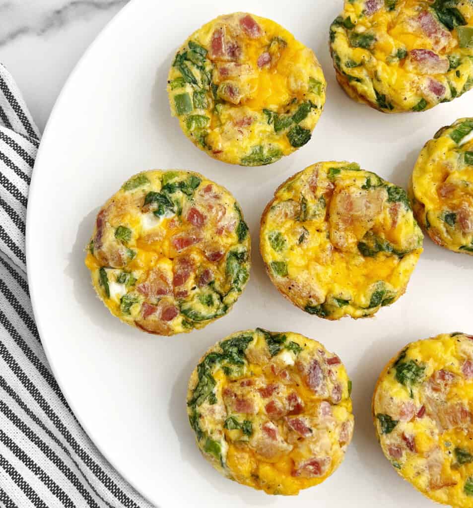 Baked Egg Cups on a White Plate
