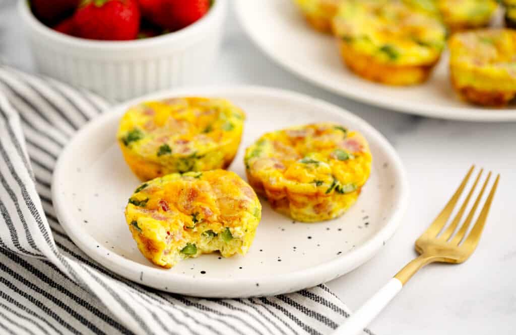 Egg Bites on Speckled Plate