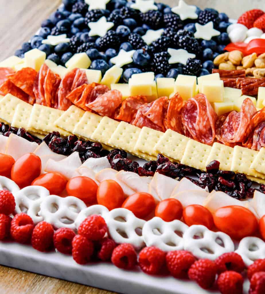 American Flag Snack Board Angled View