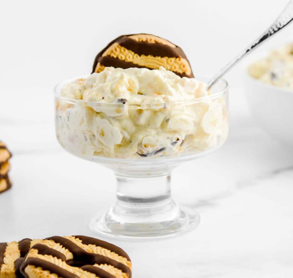 Cookie Salad in Small Dessert Bowl with Spoon