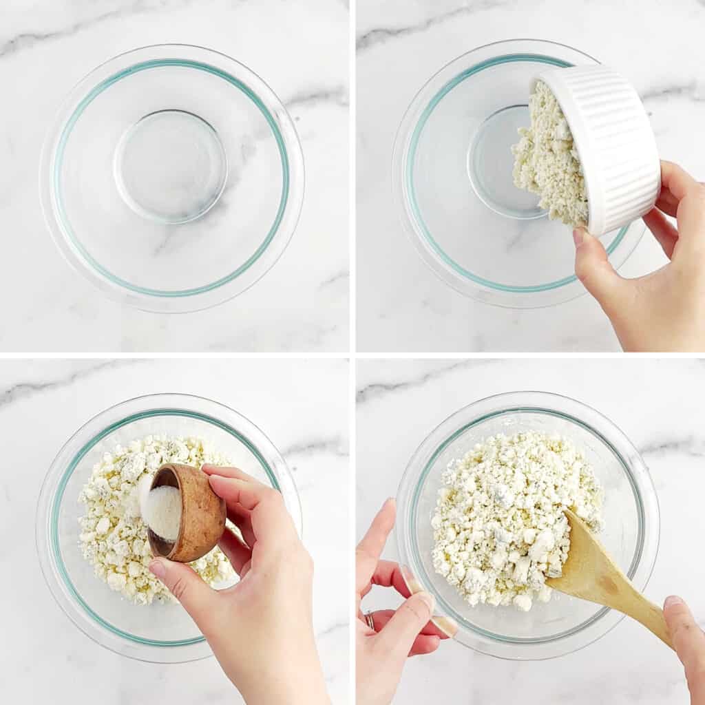 Mixing Gorgonzola Butter Topping