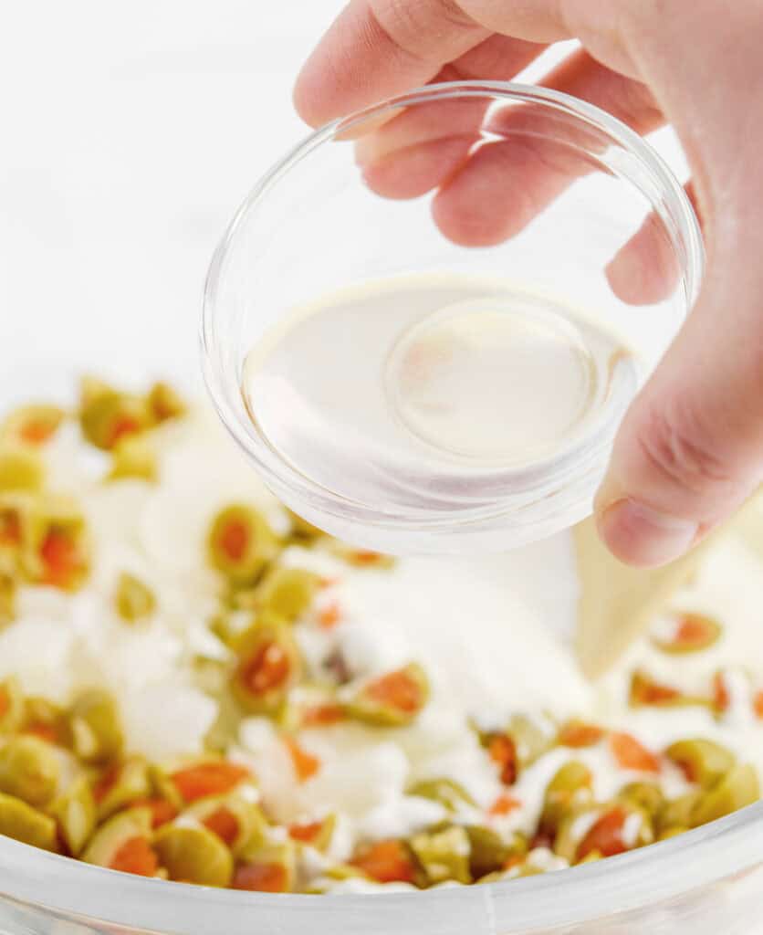 Adding Cocktail Onion Juice to Dip